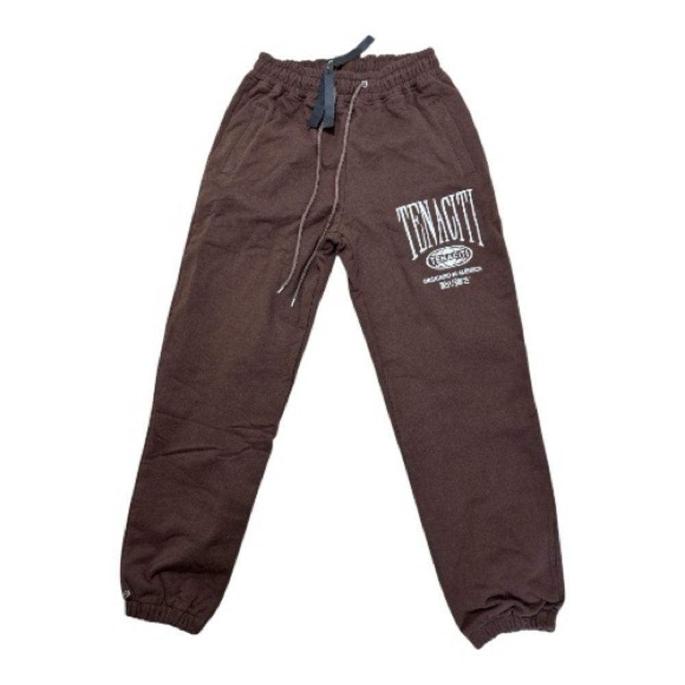 Tenaciti Men's Brown Heavy Duty Sweatpants Joggers with Logo Size L NWT